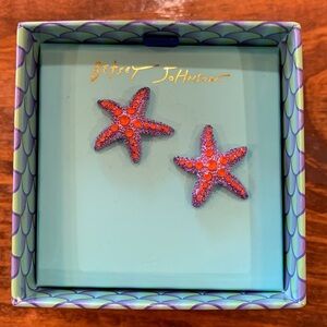 Betsey Johnson Mermaid Jewels Starfish Stud Earrings